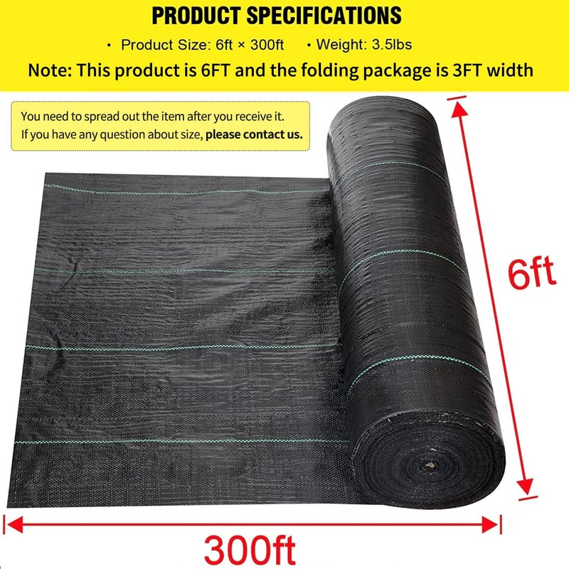 DWALE Driveway Fabric 6x300 ft - Commercial Weed Barrier, Heavy Duty 3.5OZ Landscape Fabric for Road, French Drain, Erosion Control, Construction Projects - Image 2